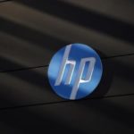 A Hewlett-Packard logo is seen at the company’s Executive Briefing Center in Palo Alto